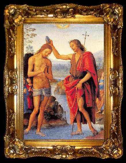 framed  PERUGINO, Pietro The Baptism of Christ, ta009-2